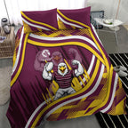 Sea Eagles Rugby Mascot Bedding Set Fierce Athlete Graphic in Sports Style