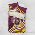 Sea Eagles Rugby Mascot Bedding Set Fierce Athlete Graphic in Sports Style