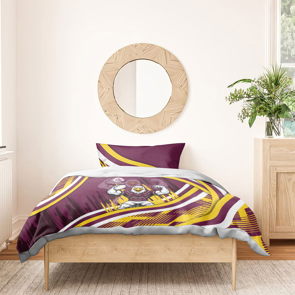 Sea Eagles Rugby Mascot Bedding Set Fierce Athlete Graphic in Sports Style
