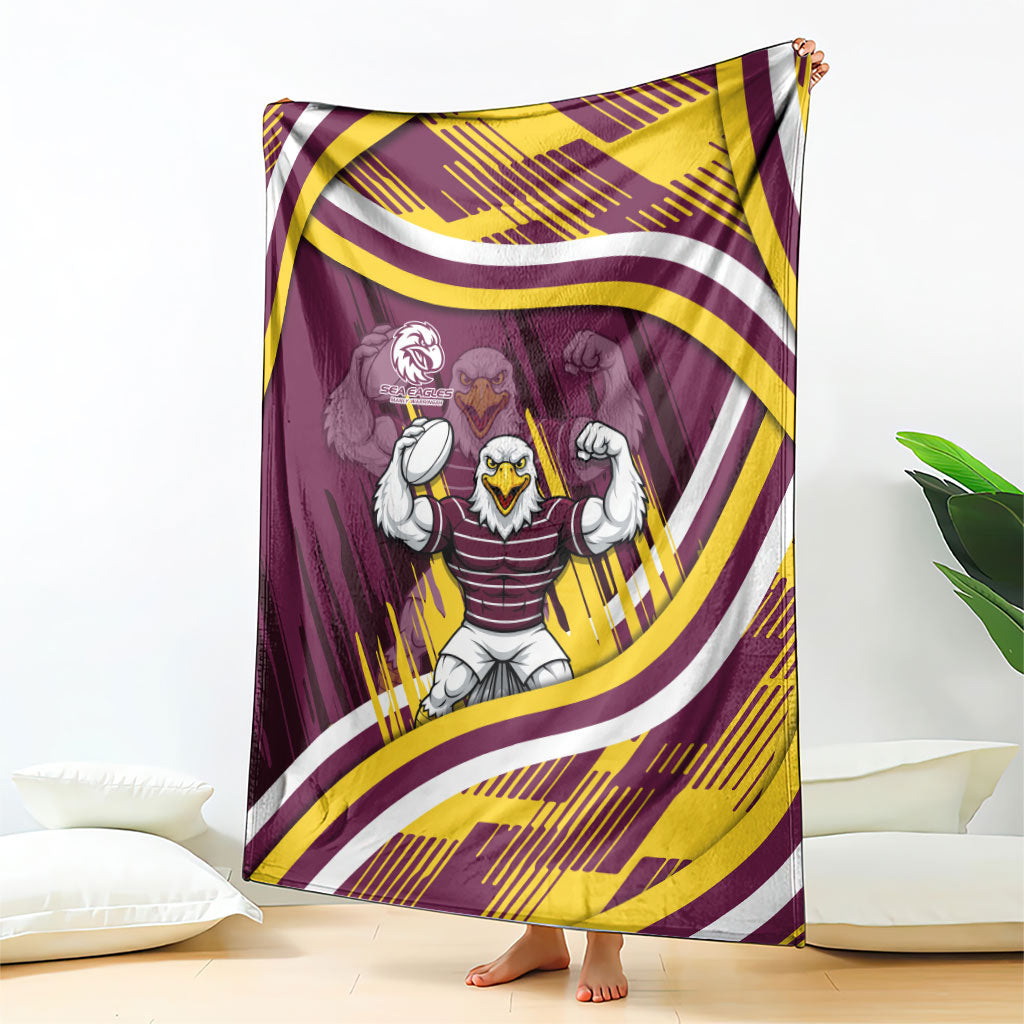 Sea Eagles Rugby Mascot Blanket Fierce Athlete Graphic in Sports Style