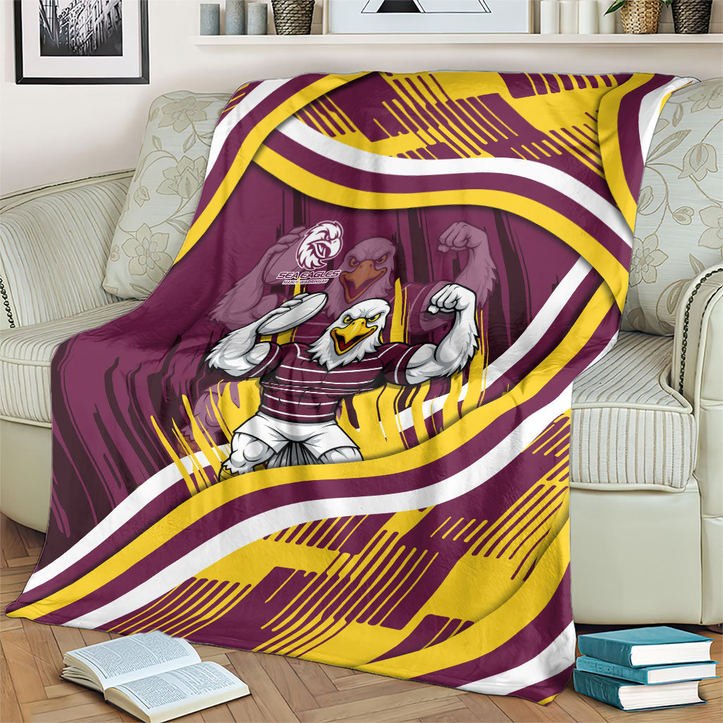 Sea Eagles Rugby Mascot Blanket Fierce Athlete Graphic in Sports Style