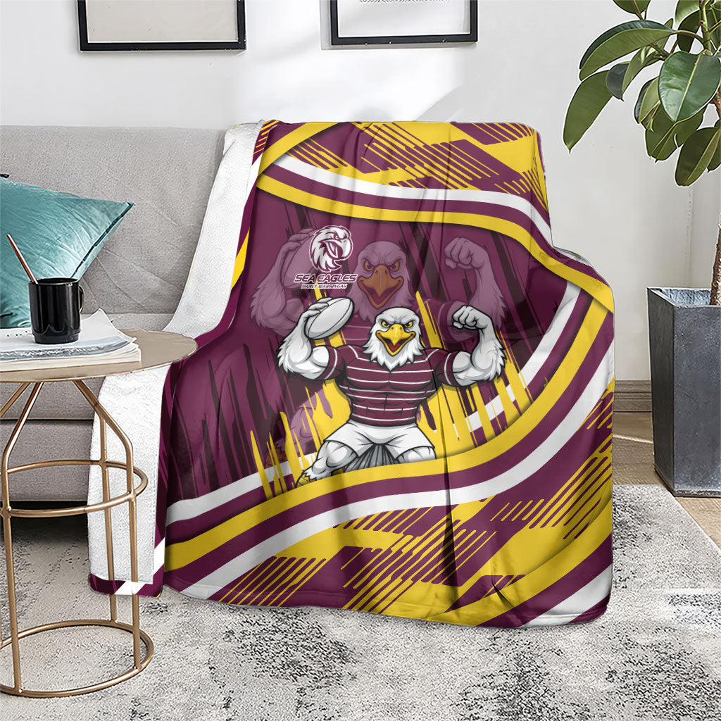 Sea Eagles Rugby Mascot Blanket Fierce Athlete Graphic in Sports Style