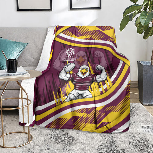 Sea Eagles Rugby Mascot Blanket Fierce Athlete Graphic in Sports Style