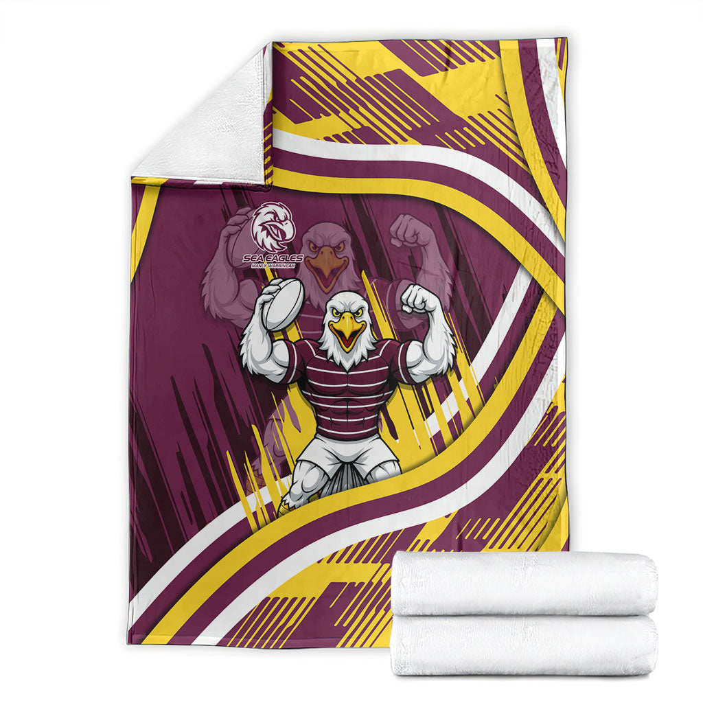 Sea Eagles Rugby Mascot Blanket Fierce Athlete Graphic in Sports Style