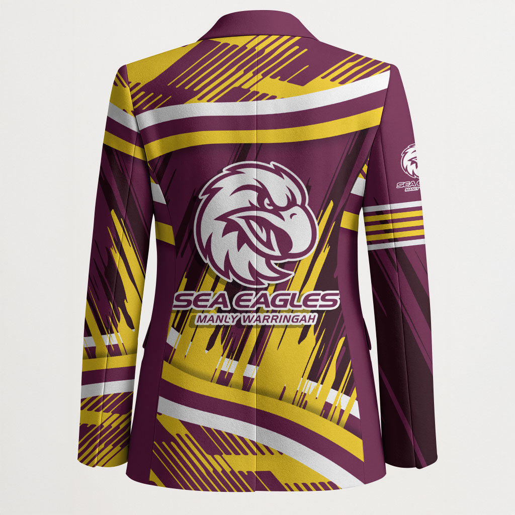 Sea Eagles Rugby Mascot Blazer Fierce Athlete Graphic in Sports Style