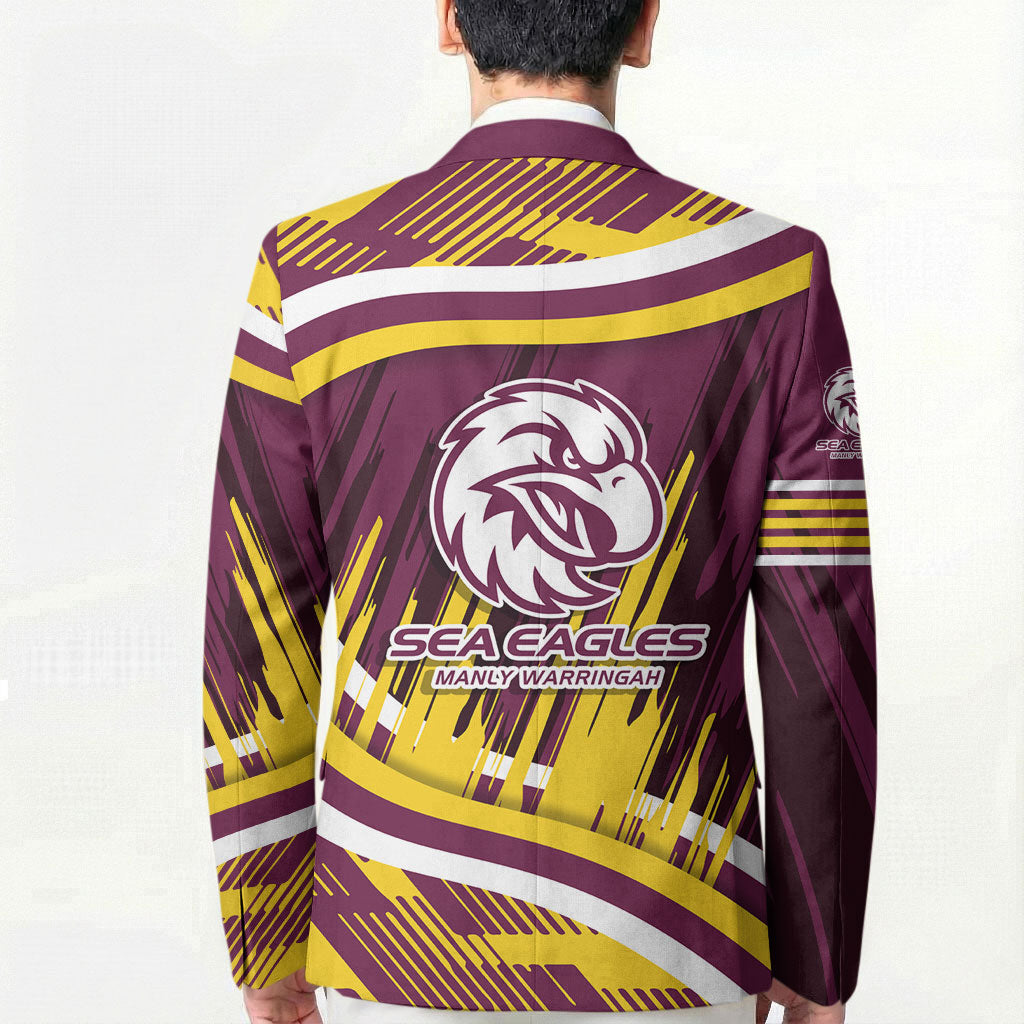 Sea Eagles Rugby Mascot Blazer Fierce Athlete Graphic in Sports Style