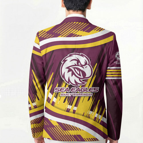 Sea Eagles Rugby Mascot Blazer Fierce Athlete Graphic in Sports Style