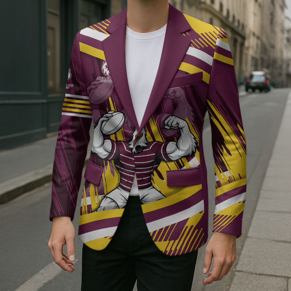 Sea Eagles Rugby Mascot Blazer Fierce Athlete Graphic in Sports Style