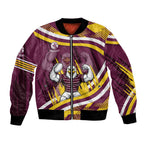 Sea Eagles Rugby Mascot Bomber Jacket Fierce Athlete Graphic in Sports Style