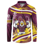 Sea Eagles Rugby Mascot Button Sweatshirt Fierce Athlete Graphic in Sports Style