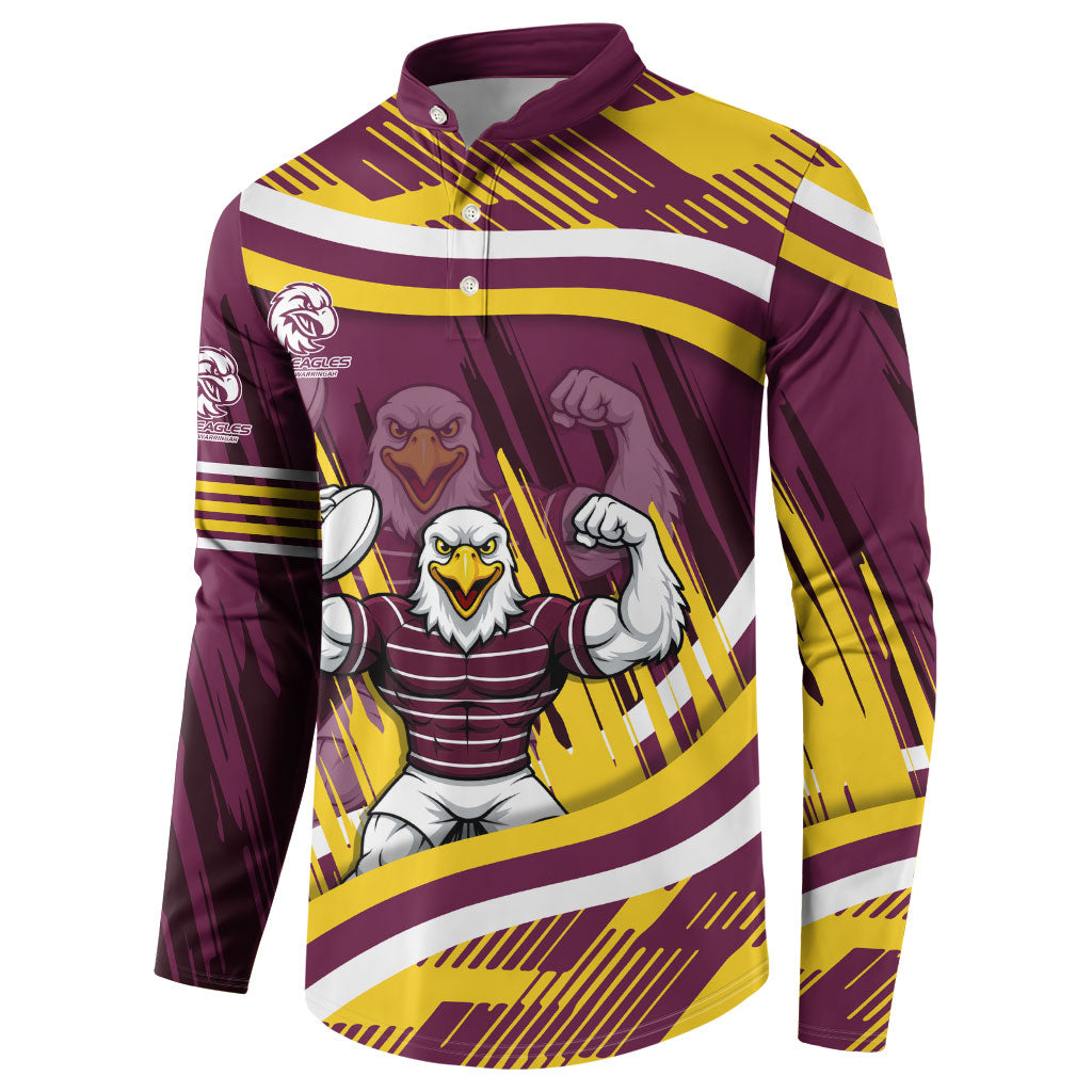 Sea Eagles Rugby Mascot Button Sweatshirt Fierce Athlete Graphic in Sports Style