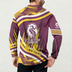 Sea Eagles Rugby Mascot Button Sweatshirt Fierce Athlete Graphic in Sports Style