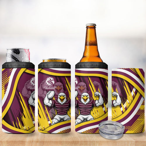 Sea Eagles Rugby Mascot 4 in 1 Can Cooler Tumbler Fierce Athlete Graphic in Sports Style