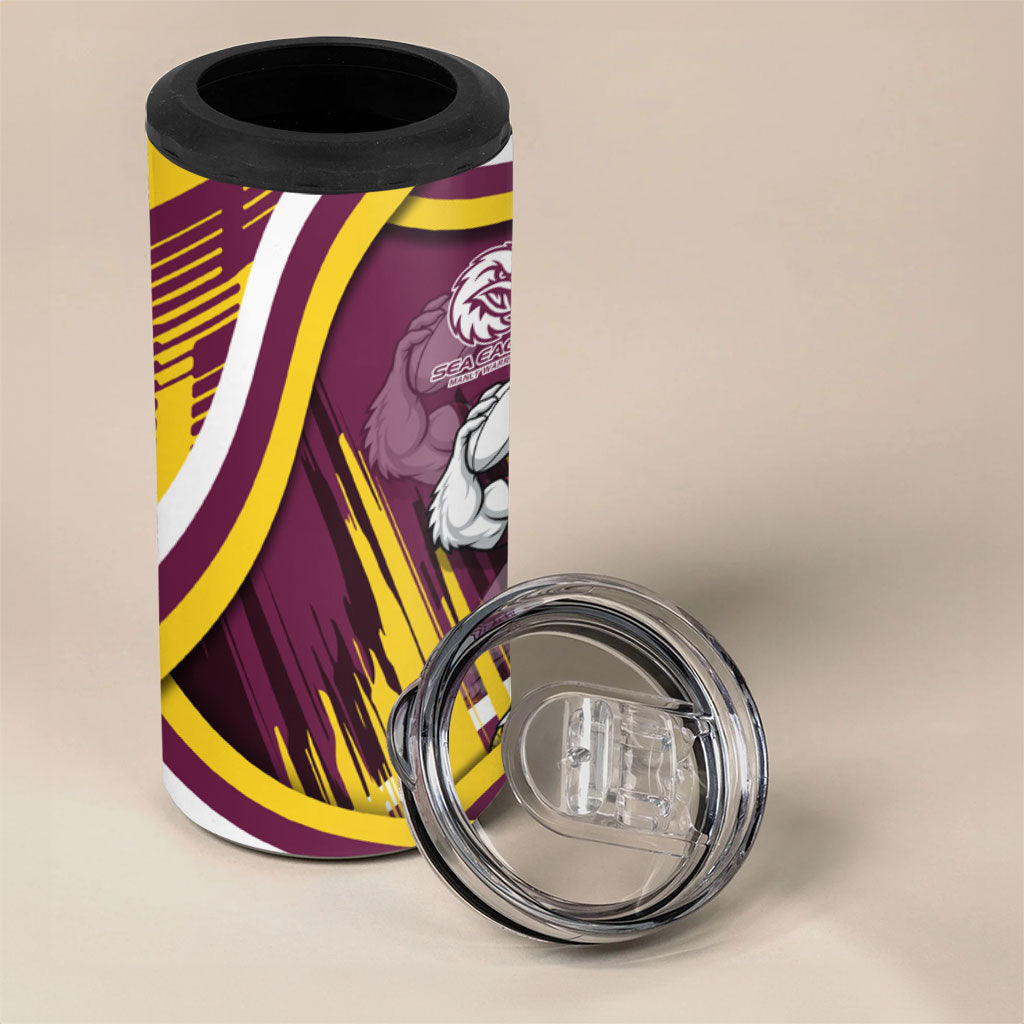 Sea Eagles Rugby Mascot 4 in 1 Can Cooler Tumbler Fierce Athlete Graphic in Sports Style