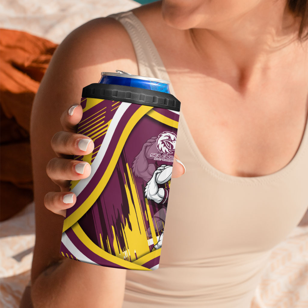 Sea Eagles Rugby Mascot 4 in 1 Can Cooler Tumbler Fierce Athlete Graphic in Sports Style