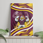 Sea Eagles Rugby Mascot Canvas Wall Art Fierce Athlete Graphic in Sports Style