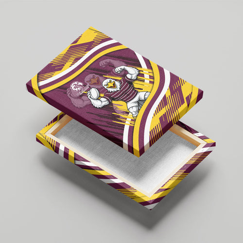 Sea Eagles Rugby Mascot Canvas Wall Art Fierce Athlete Graphic in Sports Style