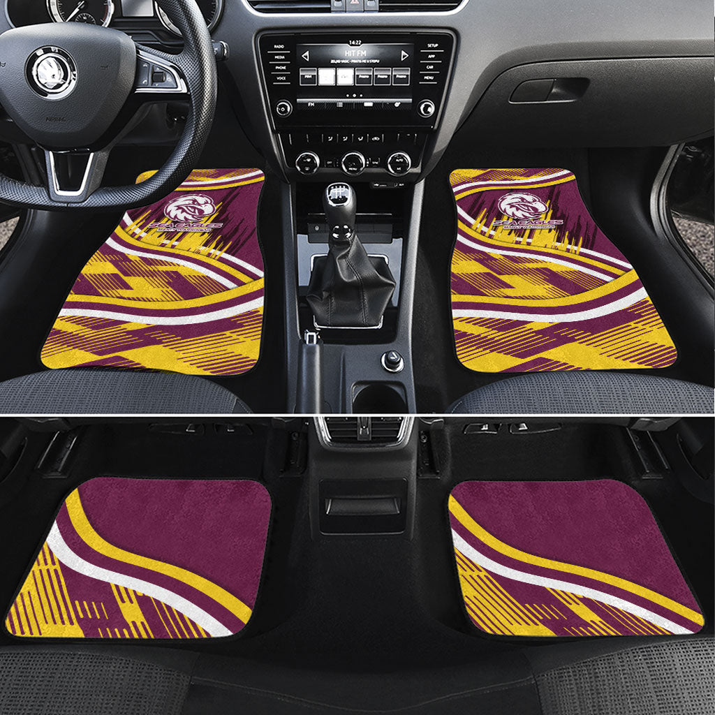 Sea Eagles Rugby Mascot Car Mats Fierce Athlete Graphic in Sports Style