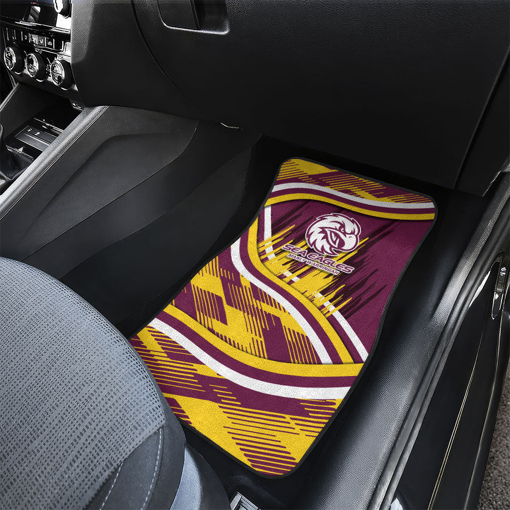 Sea Eagles Rugby Mascot Car Mats Fierce Athlete Graphic in Sports Style