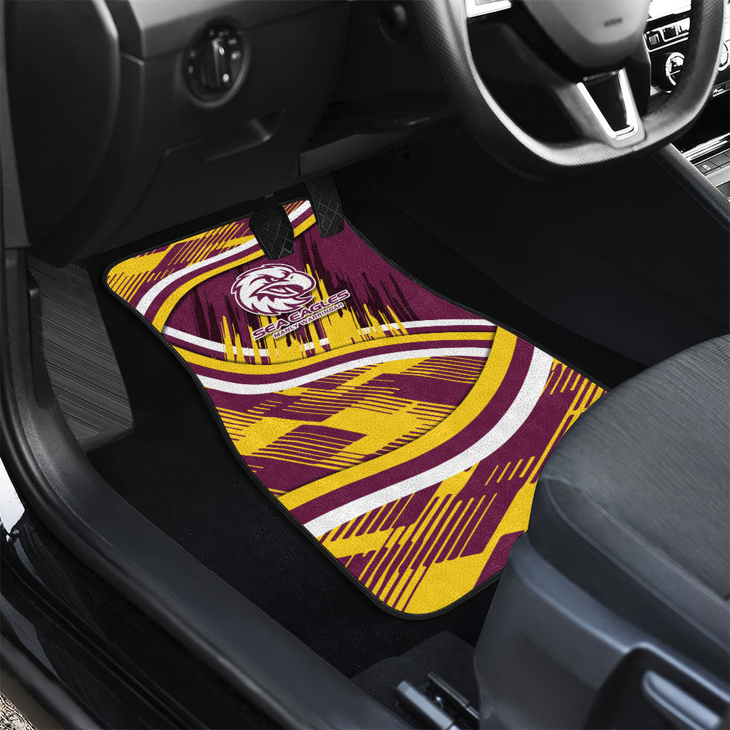 Sea Eagles Rugby Mascot Car Mats Fierce Athlete Graphic in Sports Style