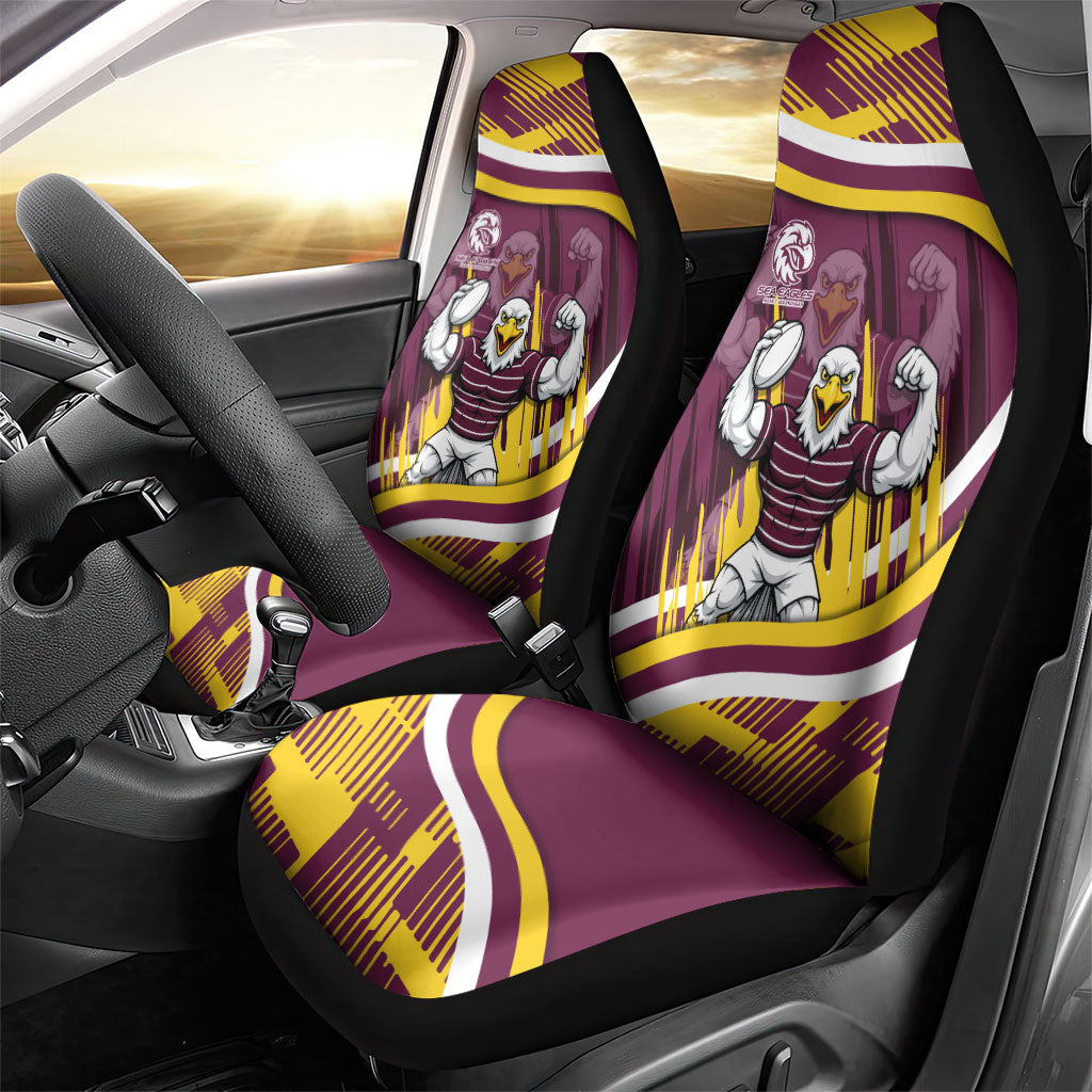 Sea Eagles Rugby Mascot Car Seat Cover Fierce Athlete Graphic in Sports Style