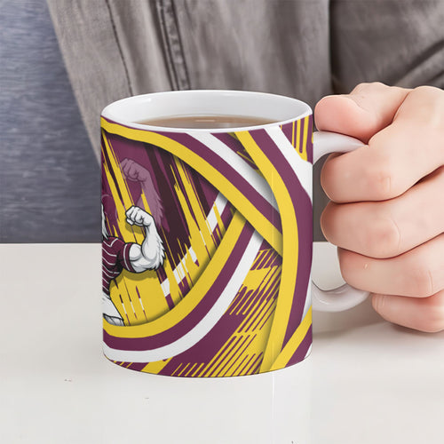 Sea Eagles Rugby Mascot Ceramic Mug Fierce Athlete Graphic in Sports Style