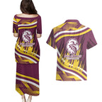 Sea Eagles Rugby Mascot Couples Matching Puletasi and Hawaiian Shirt Fierce Athlete Graphic in Sports Style