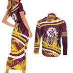 Sea Eagles Rugby Mascot Couples Matching Short Sleeve Bodycon Dress and Long Sleeve Button Shirt Fierce Athlete Graphic in Sports Style