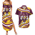 Sea Eagles Rugby Mascot Couples Matching Summer Maxi Dress and Hawaiian Shirt Fierce Athlete Graphic in Sports Style