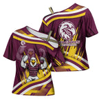 Sea Eagles Rugby Mascot Cross Shoulder Shirt Fierce Athlete Graphic in Sports Style