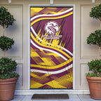 Sea Eagles Rugby Mascot Door Cover Fierce Athlete Graphic in Sports Style