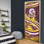 Sea Eagles Rugby Mascot Door Cover Fierce Athlete Graphic in Sports Style