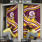 Sea Eagles Rugby Mascot Door Cover Fierce Athlete Graphic in Sports Style