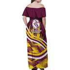 Sea Eagles Rugby Mascot Family Matching Off Shoulder Maxi Dress and Hawaiian Shirt Fierce Athlete Graphic in Sports Style
