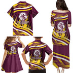 Sea Eagles Rugby Mascot Family Matching Puletasi and Hawaiian Shirt Fierce Athlete Graphic in Sports Style