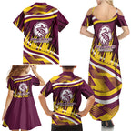 Sea Eagles Rugby Mascot Family Matching Summer Maxi Dress and Hawaiian Shirt Fierce Athlete Graphic in Sports Style