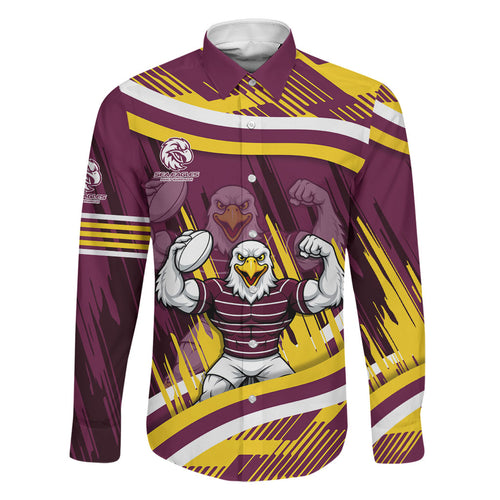 Sea Eagles Rugby Mascot Family Matching Summer Maxi Dress and Hawaiian Shirt Fierce Athlete Graphic in Sports Style