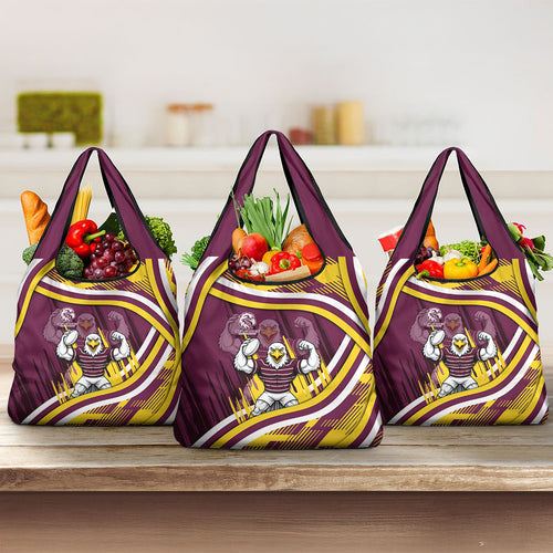 Sea Eagles Rugby Mascot Grocery Bag Fierce Athlete Graphic in Sports Style
