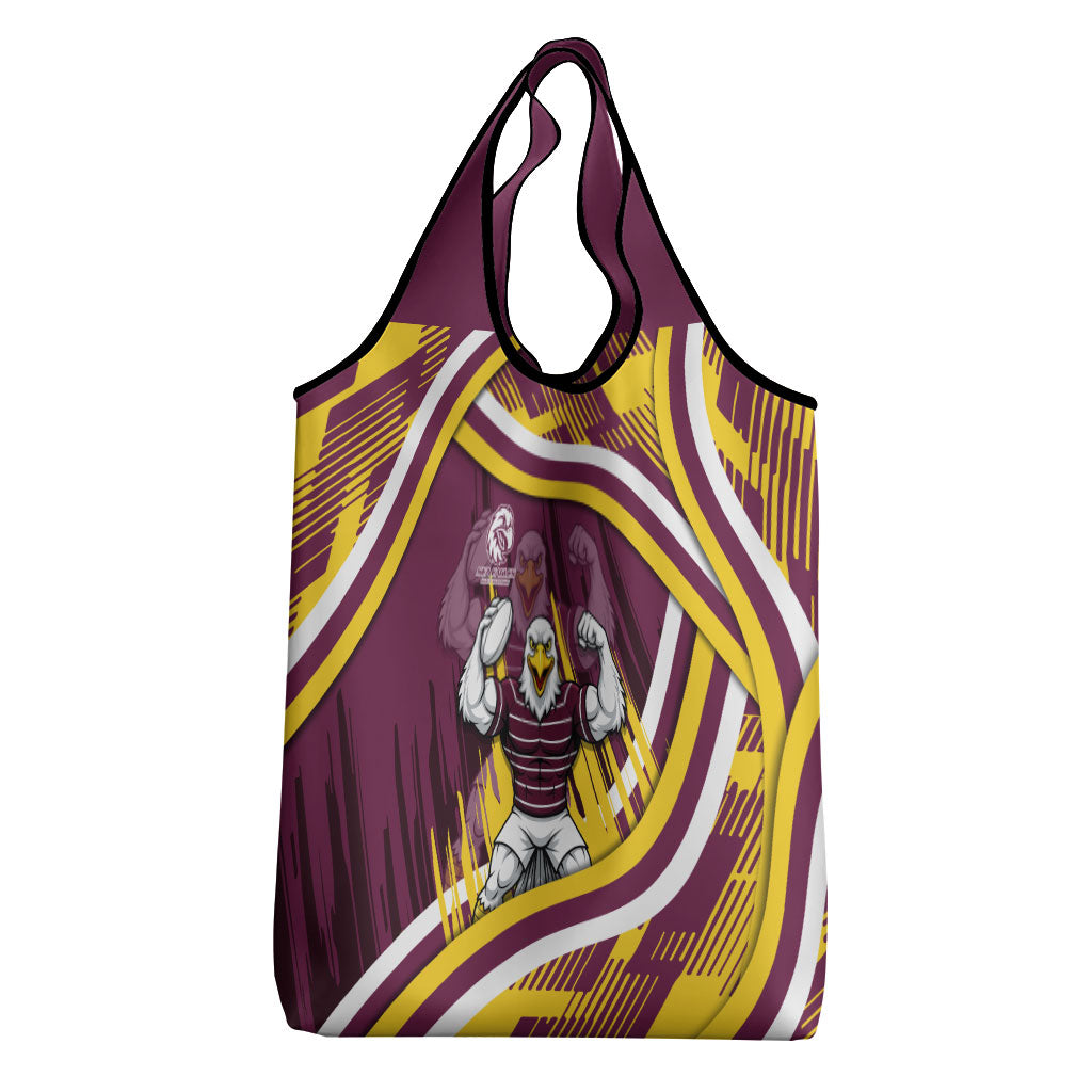 Sea Eagles Rugby Mascot Grocery Bag Fierce Athlete Graphic in Sports Style