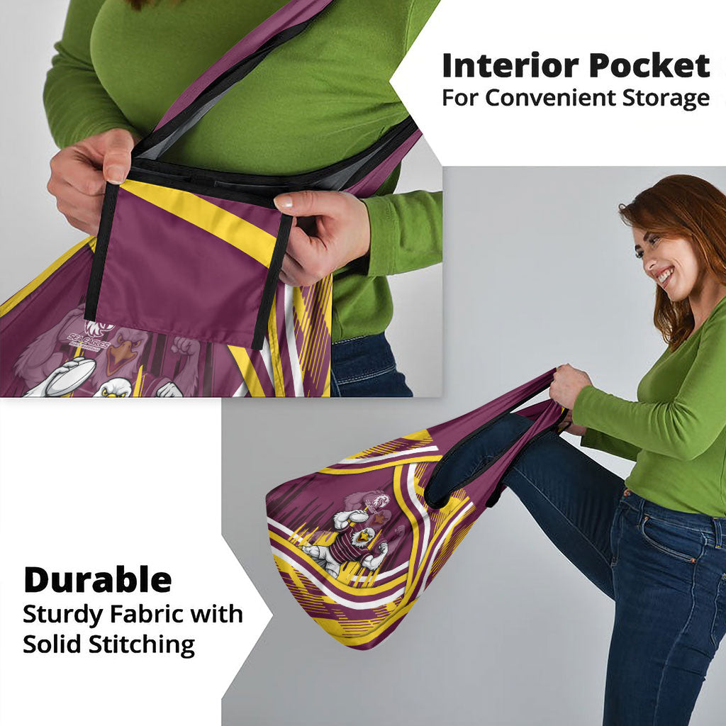 Sea Eagles Rugby Mascot Grocery Bag Fierce Athlete Graphic in Sports Style