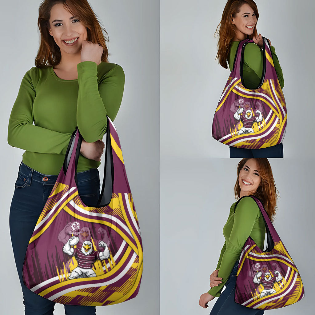 Sea Eagles Rugby Mascot Grocery Bag Fierce Athlete Graphic in Sports Style