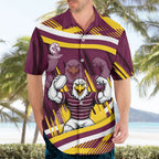 Sea Eagles Rugby Mascot Hawaiian Shirt Fierce Athlete Graphic in Sports Style