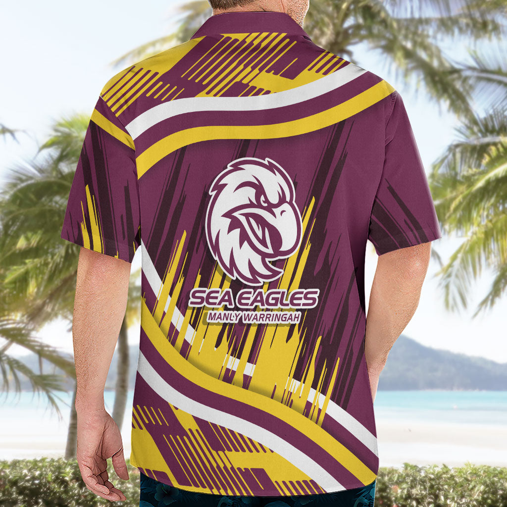 Sea Eagles Rugby Mascot Hawaiian Shirt Fierce Athlete Graphic in Sports Style