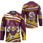 Sea Eagles Rugby Mascot Hockey Jersey Fierce Athlete Graphic in Sports Style