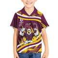 Sea Eagles Rugby Mascot Kid Hawaiian Shirt Fierce Athlete Graphic in Sports Style
