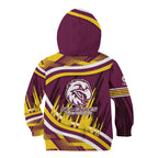 Sea Eagles Rugby Mascot Kid Hoodie Fierce Athlete Graphic in Sports Style