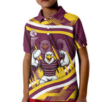 Sea Eagles Rugby Mascot Kid Polo Shirt Fierce Athlete Graphic in Sports Style