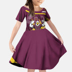 Sea Eagles Rugby Mascot Kid Short Sleeve Dress Fierce Athlete Graphic in Sports Style