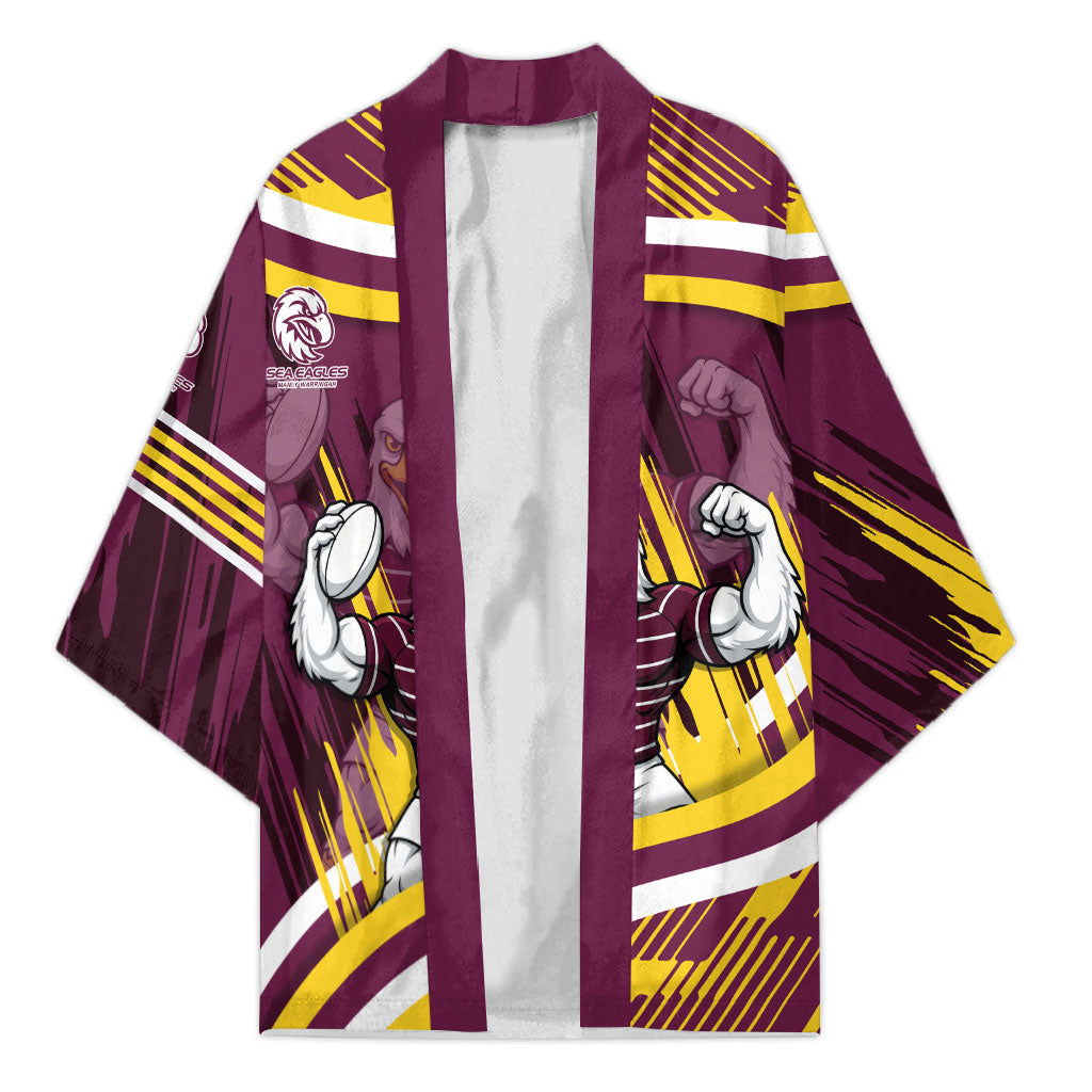 Sea Eagles Rugby Mascot Kimono Fierce Athlete Graphic in Sports Style
