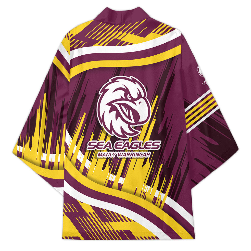 Sea Eagles Rugby Mascot Kimono Fierce Athlete Graphic in Sports Style